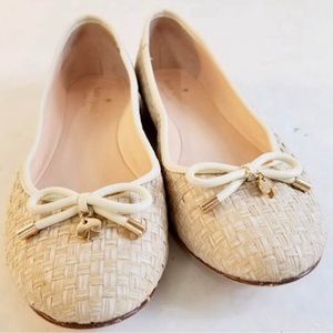 Kate Spade woven straw ballet flats, size 8.5